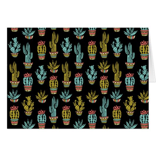 Dark Grunge Cactus Pattern Cards (Front Horizontal)