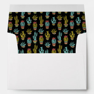 Dark Grunge Cactus Pattern Envelope