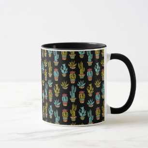 Dark Grunge Cactus Pattern Mug