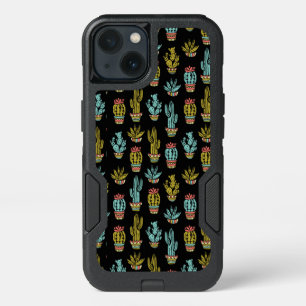 Dark Grunge Cactus Pattern iPhone 13 Case