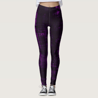 Dark Grunge Crosshatch Texture - Purple Leggings