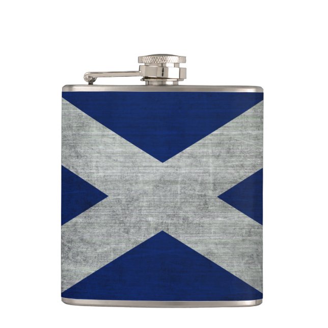 Dark Grunge Flag of Scotland Flask (Front)