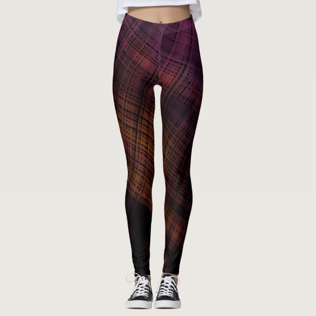Dark Grunge Plaid Leggings (Front)