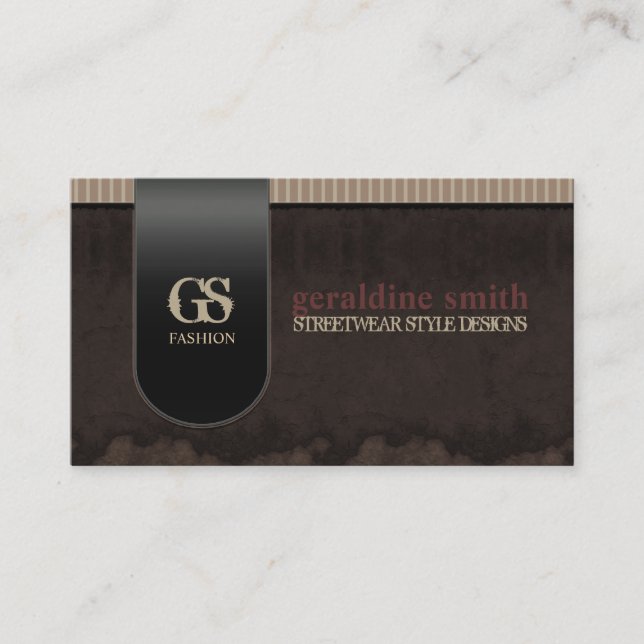 Dark Grunge Style Streetwear Business Card (Front)