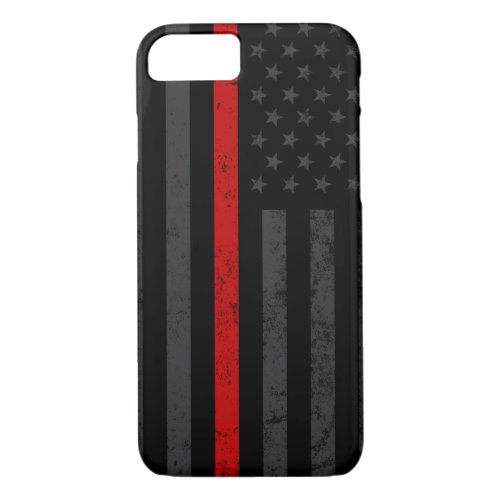 Dark Grungy Fire Fighter Flag iPhone 87 Case