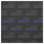 Dark Grungy Police Style American Flag Fabric