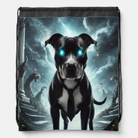 Dark Guardian: Black Pitbull with Hypnotic Gaze