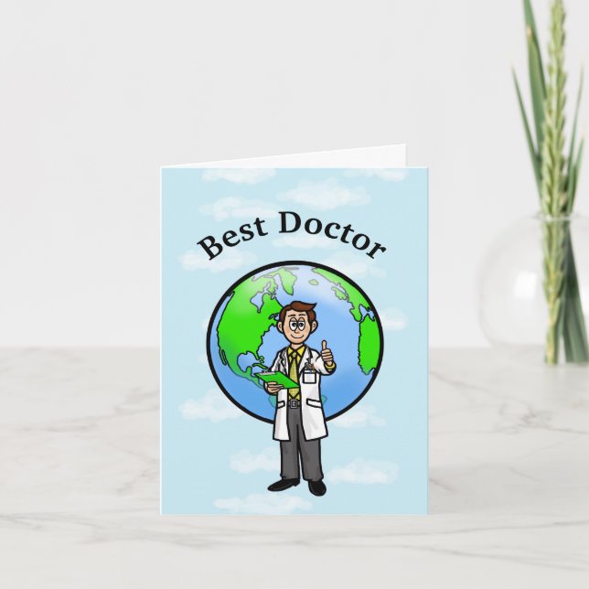 Dark Hair Male Doctor Greeting Card (Front)