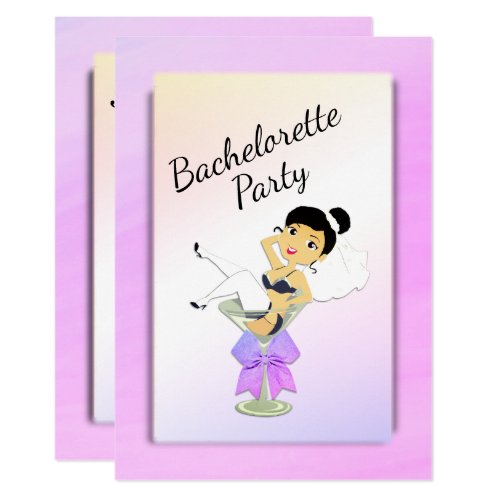 Dark Haired Bachelorette Party Invitation