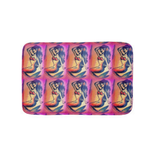 dark-haired mermaid beauties bath mat