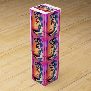 dark-haired mermaid beauties pink wine box