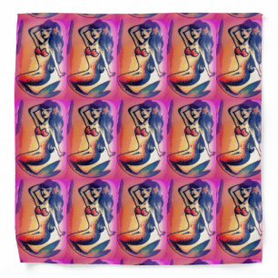 dark-haired mermaid beauty bandana