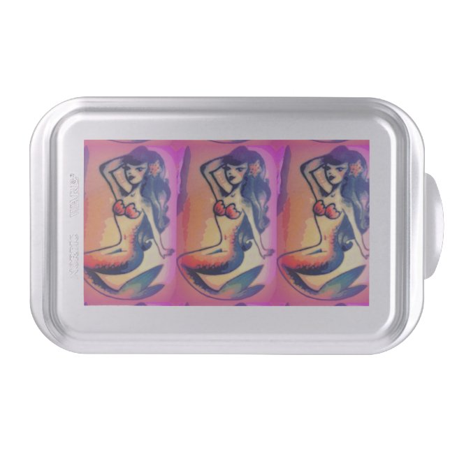 dark-haired mermaid beauty cake pan (Front)