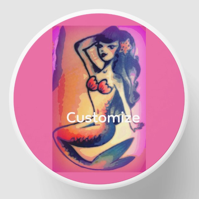 dark-haired mermaid beauty mini candle favors (Front)