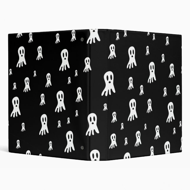 Dark Halloween Ghosts  3 Ring Binder (Background)