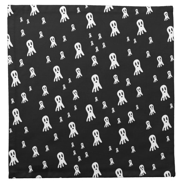 Dark Halloween Ghosts  Cloth Napkin (Front)