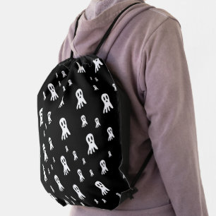 Dark Halloween Ghosts Drawstring Bag
