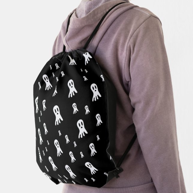 Dark Halloween Ghosts  Drawstring Bag (Insitu)