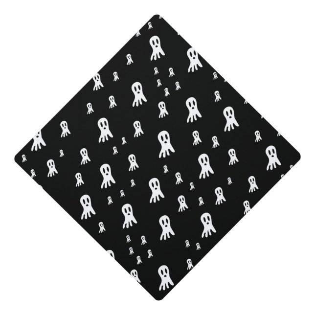 Dark Halloween Ghosts  Graduation Cap Topper (Front)