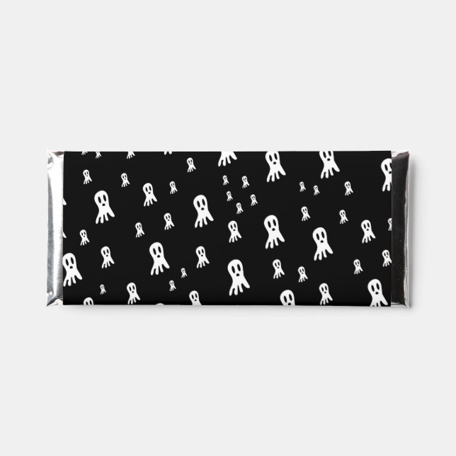 Dark Halloween Ghosts  Hershey Bar Favors (Front)