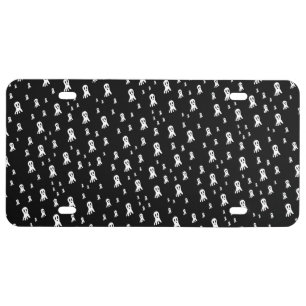 Dark Halloween Ghosts License Plate
