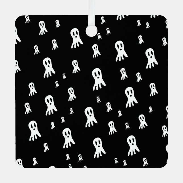 Dark Halloween Ghosts  Metal Ornament (Front)