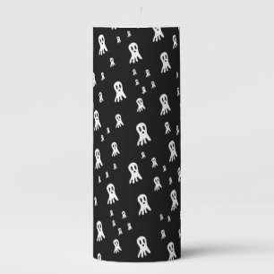 Dark Halloween Ghosts Pillar Candle