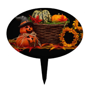 Dark Halloween Pumkin Cake Topper