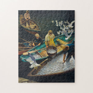 Dark Harbor Fishermen by Newell Convers Wyeth Jigsaw Puzzle