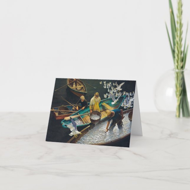 Dark Harbor Fishermen by Newell Convers Wyeth Thank You Card (Front)