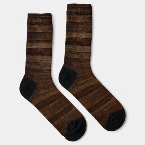 Dark Hard Wood Planks with Wood Grain Socks