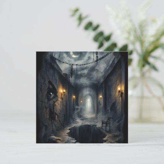 Dark Haunted fantasy Corridor with Moonlit Sky (Standing Front)