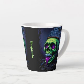 Dark Haunted Gothic Halloween neon green Cauldron