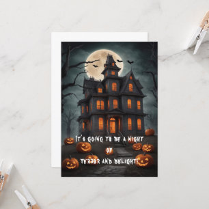Dark Haunted House Art Eerie Halloween  Invitation
