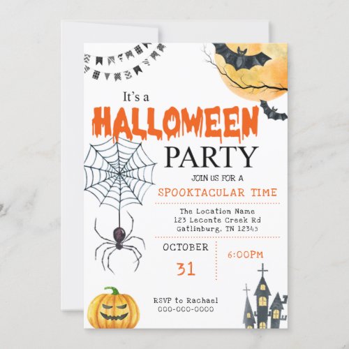 Dark Haunted House Spooktacular Halloween Party Invitation