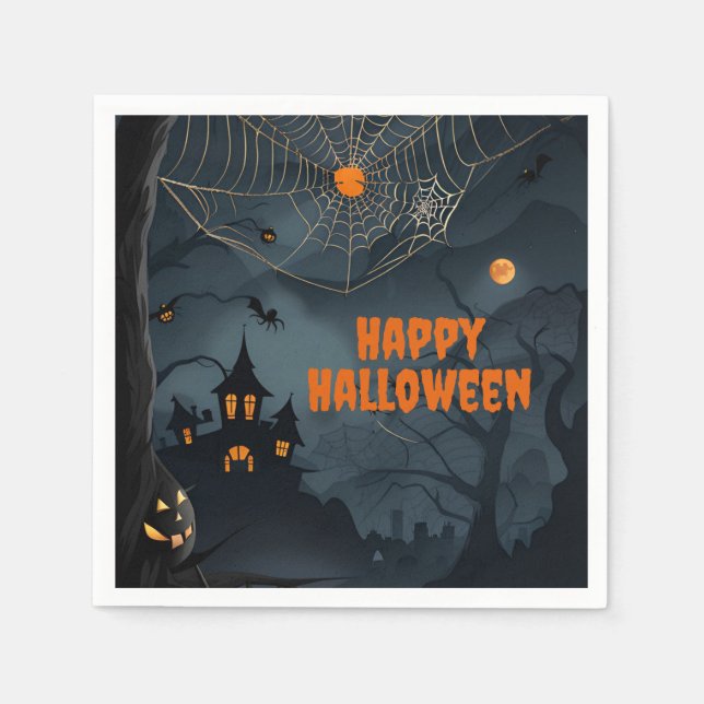 Dark Haunted Night Napkins (Front)