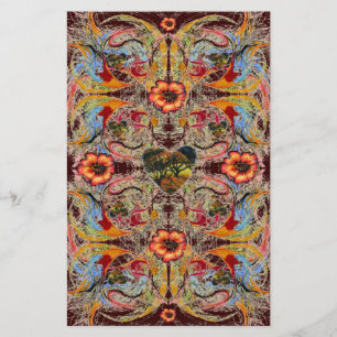 Dark Heart Fantasy Floral Scrapbook Craft Paper