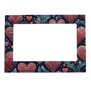 dark heart love pattern magnetic frame
