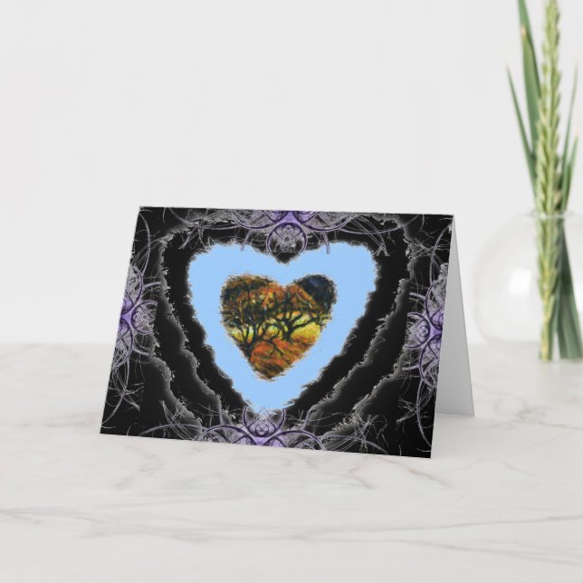 Dark Heart Valentine Romance Love Card (Front)