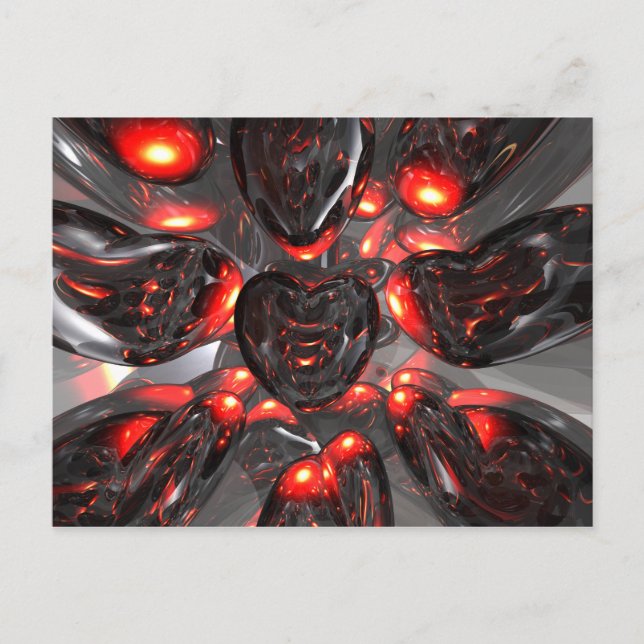 Dark Hearts Abstract Postcard (Front)
