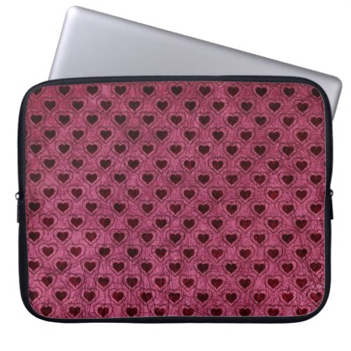 Dark Hearts Grunge Pattern Laptop Sleeve