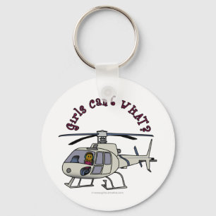 Dark Helicopter Pilot Keychain