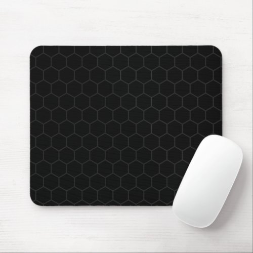 Dark Hexagon Honeycomb Pattern Mouse Pad