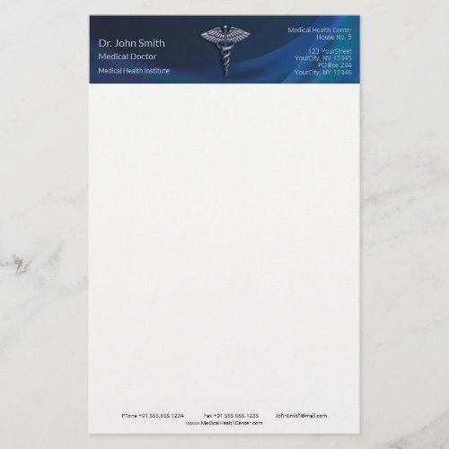 Dark Holographic 3D Medical Chrome Caduceus Stationery