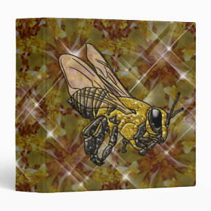 Dark Honey Bee 3 Ring Binder