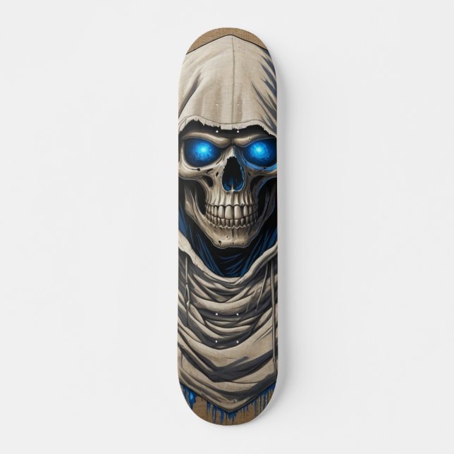 Dark Hooded Skull Skateboard (Front)