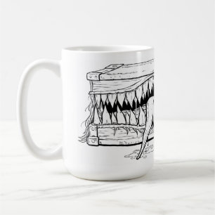 Dark Horror Illustration – Surreal Monster Chest Coffee Mug