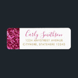 Dark Hot Pink Glitter Sparkly Return Address Label<br><div class="desc">Richly colored hot pink sparkly glitter return address sticker is fun and modern for everyday, or add to your coordinating birthday, sweet 16, quinceanera, baby shower, bridal shower or bat mitzvah invitation envelopes for a complete designer look. • • • • Click CUSTOMIZE FURTHER to change background color and fonts....</div>