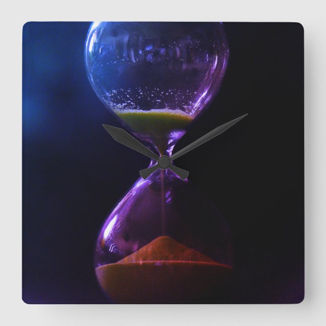 DARK HOURGLASS SQUARE WALL CLOCK (Front)