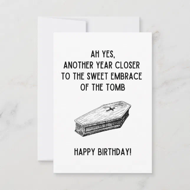 Dark Humor Birthday Card Funny for Spooky Friend | Zazzle